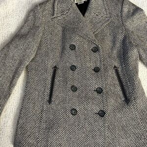 Michael Kors Black and White Pea Coat